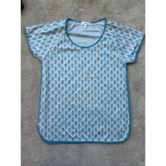 NWOT LAKE Pima cotton pj top in polar posey, Med $78 - Picture 3 of 8